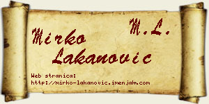 Mirko Lakanović vizit kartica